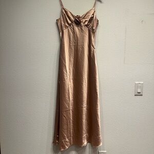 Elegant Rose Gold Midi Dress